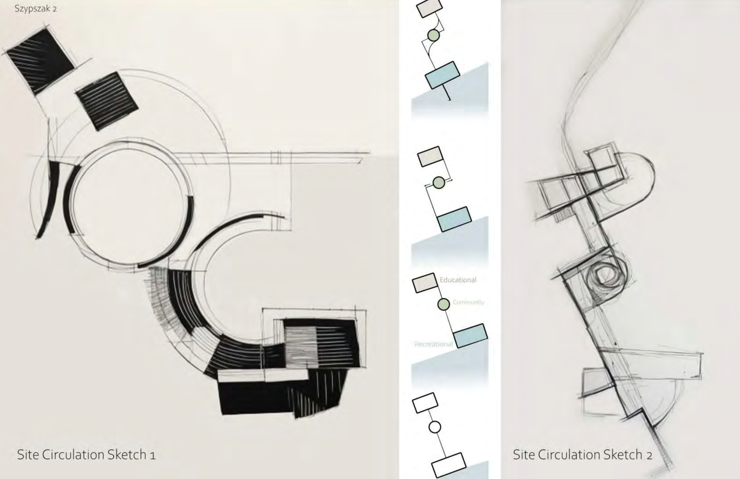 Spofford Lake Boathouse — site circulation sketches