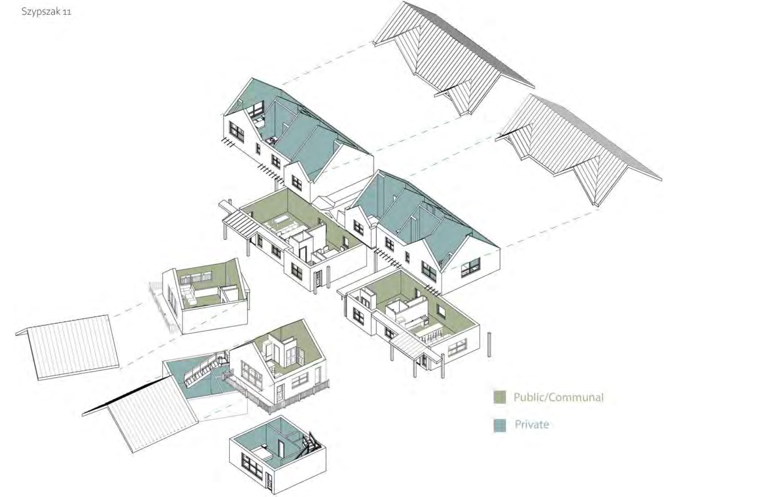 Faculty Housing — exploded axon