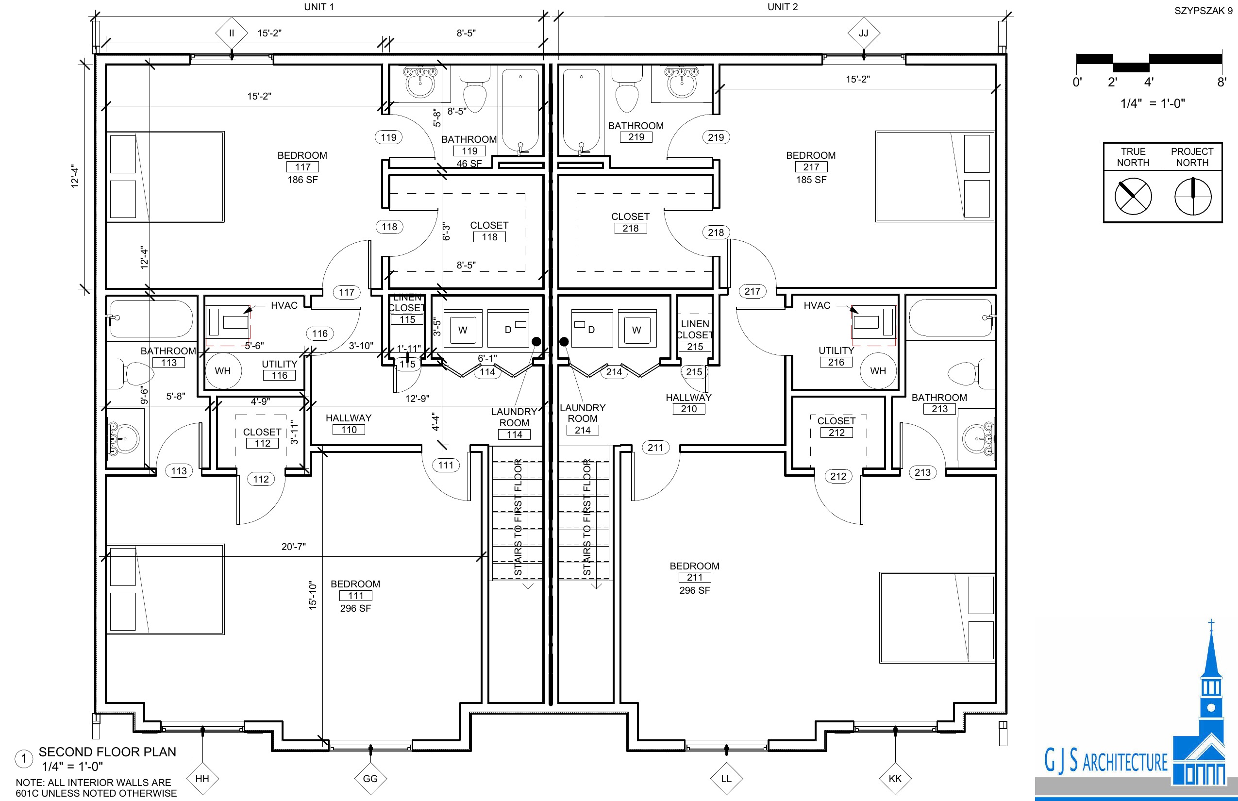 Walterboro Duplex — second floor plan