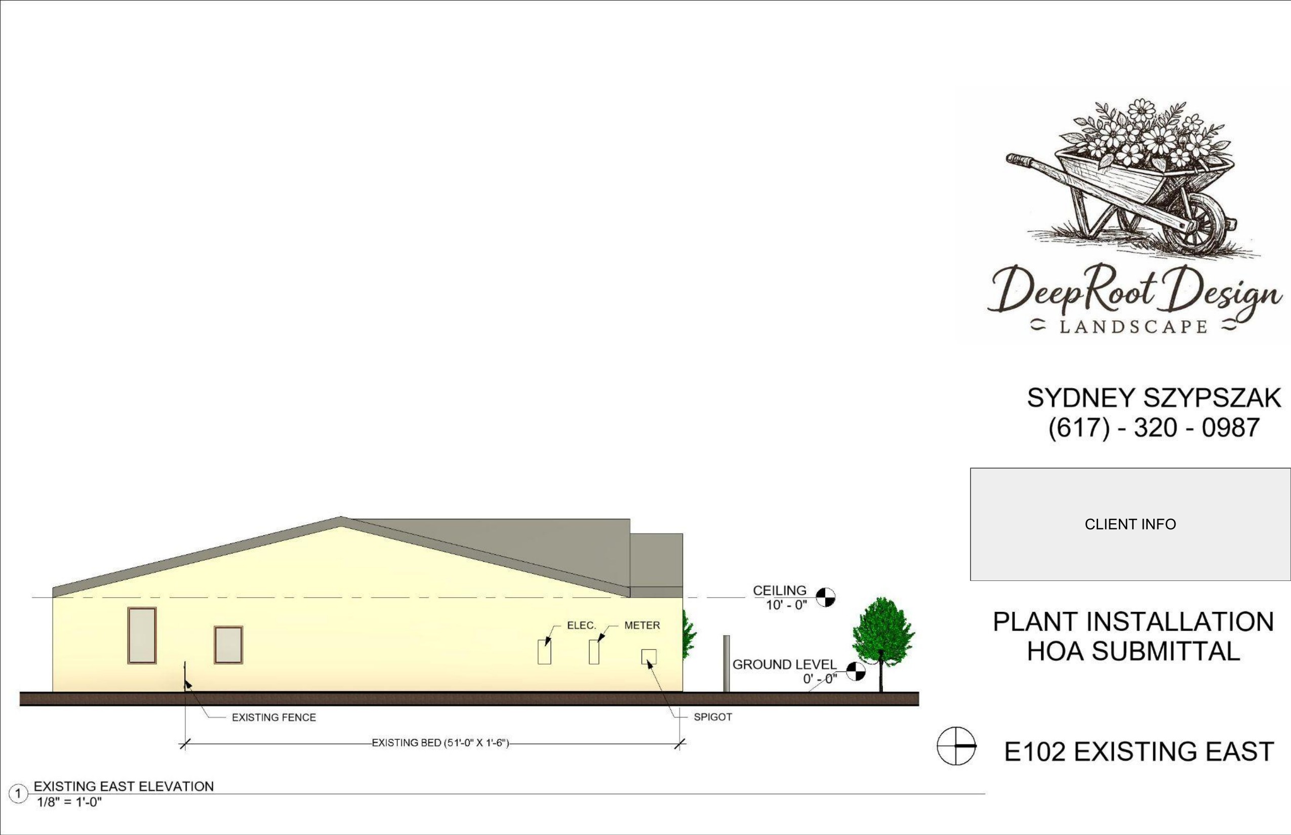 E102 Existing east elevation