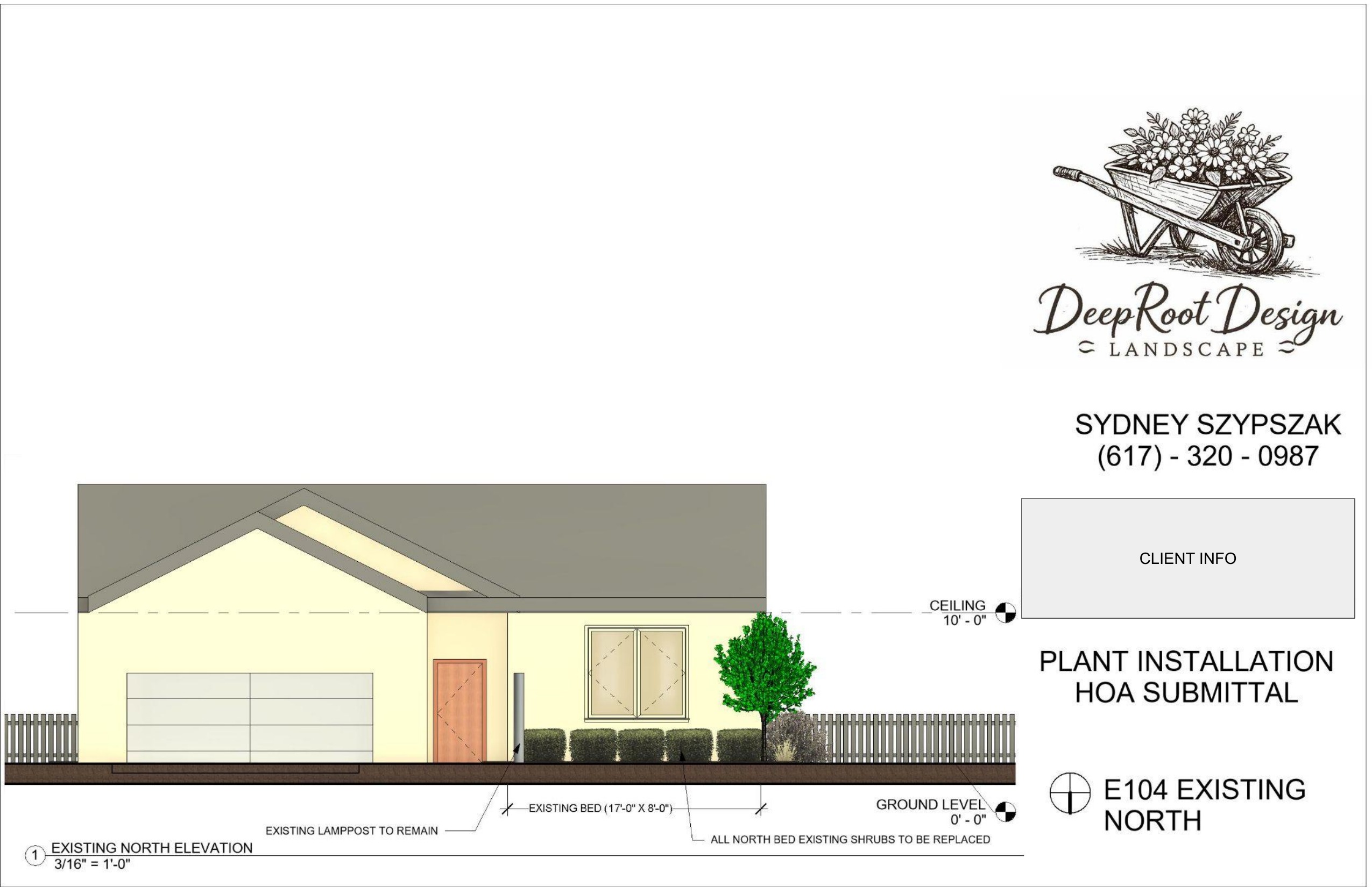 E104 Existing north elevation