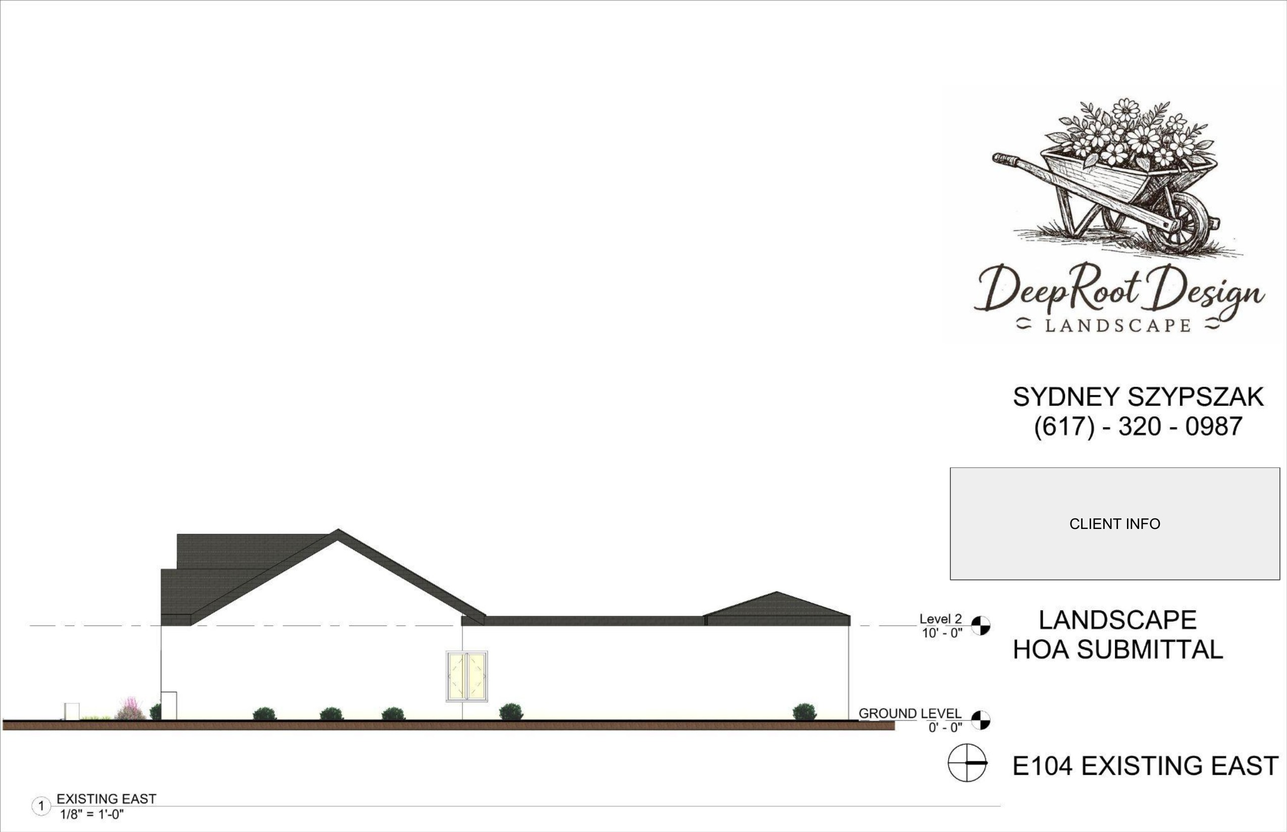 E104 Existing east elevation