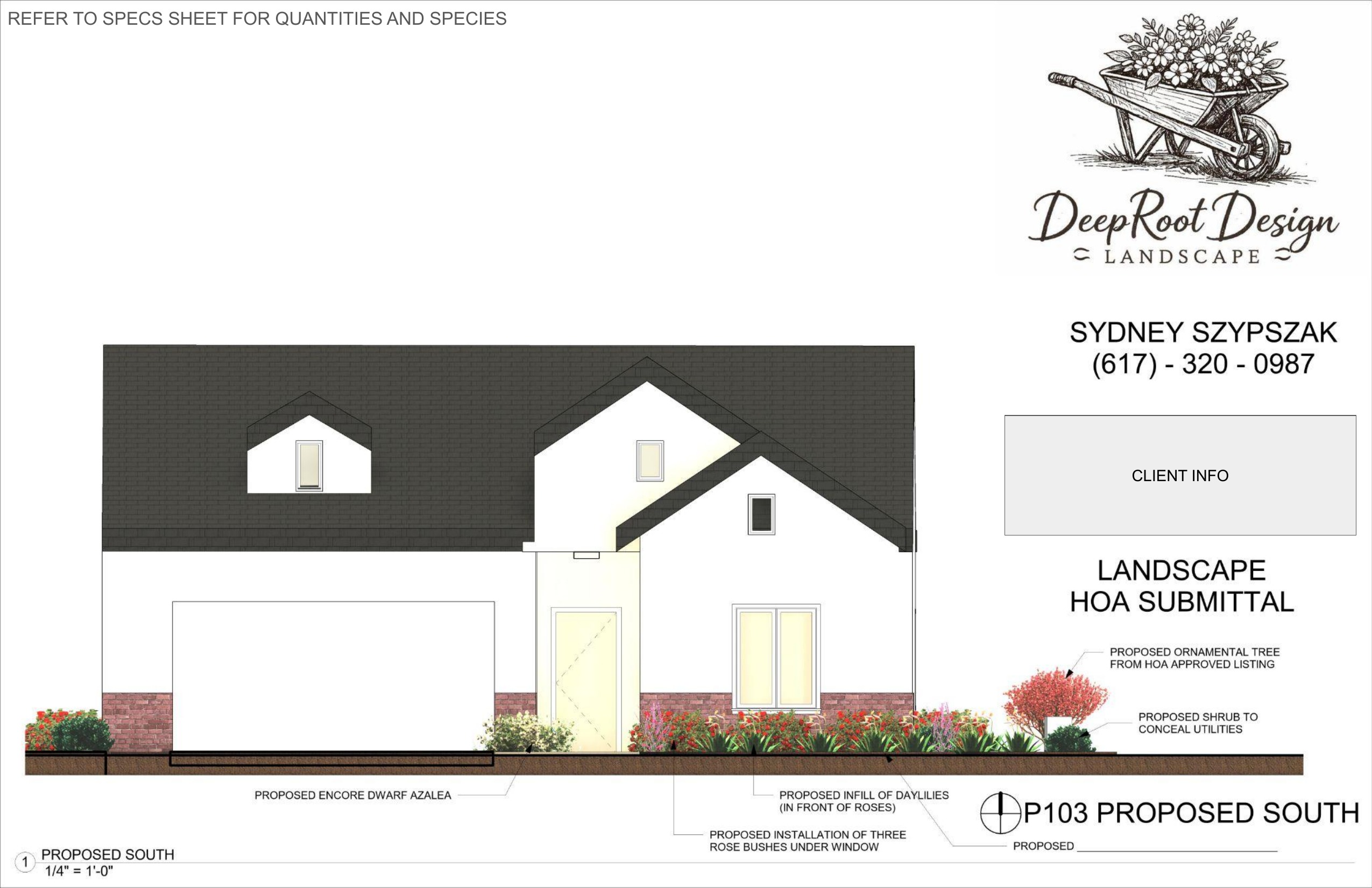 P103 Proposed south elevation