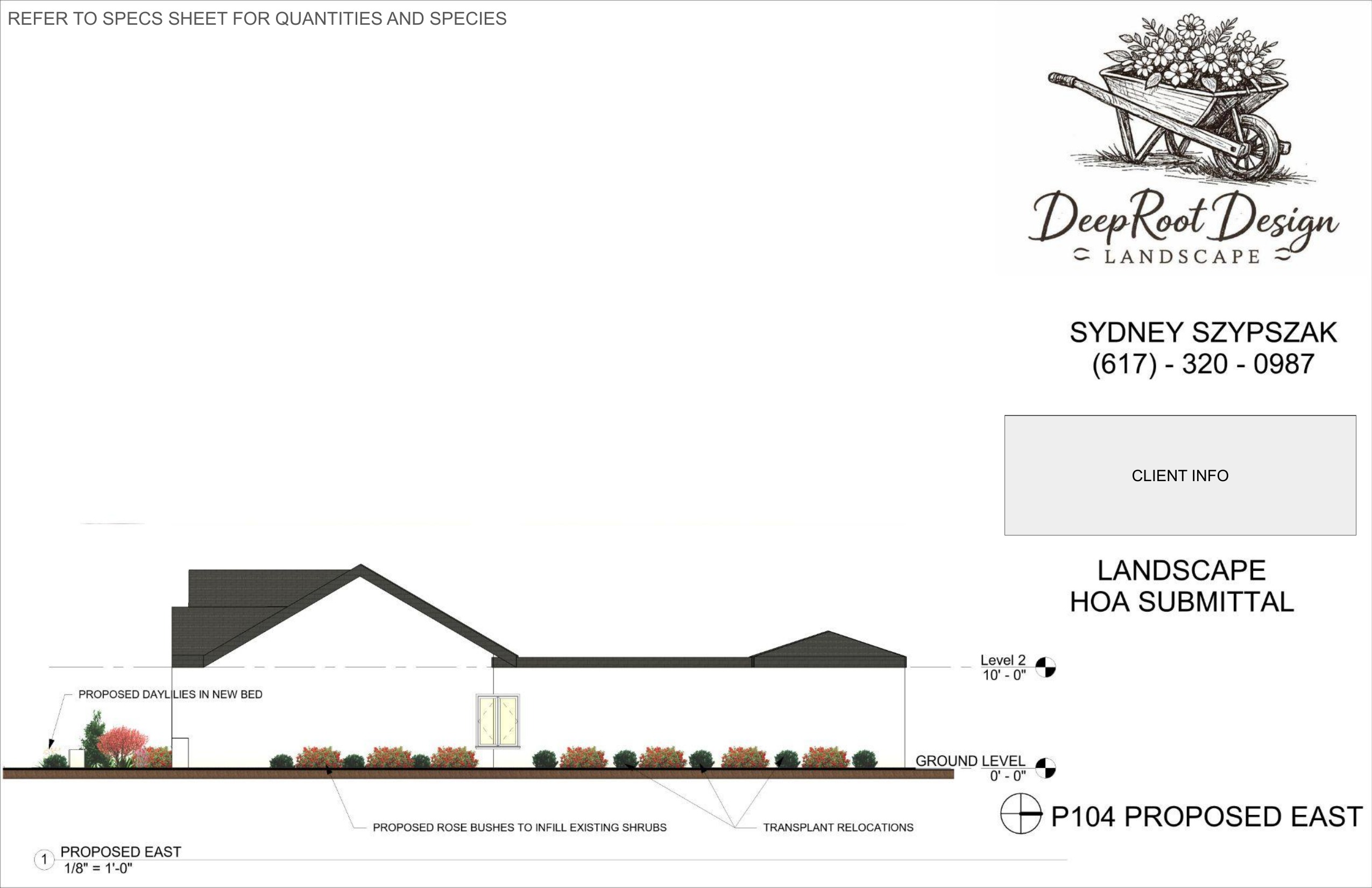 P104 Proposed east elevation
